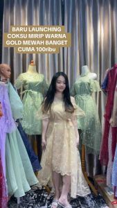 Glowy Dress Sabrina Wanita Elegant Anggun | Dress Bridesmaid Prewedding Pesta kondangan Imlek Dress Gereja Natal Terbaru