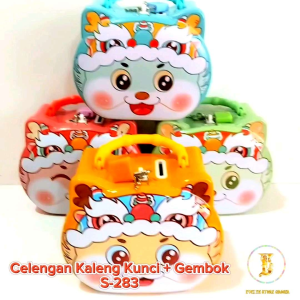 Celengan Kaleng Besar Kepala Unicorn Lengkap Kunci Gembok Mini