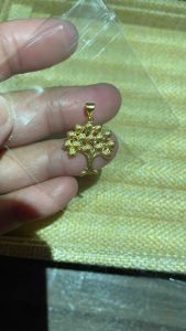 PAWNABLE 18K Saudi Gold Money Tree Pendant(open back lightweight)