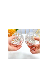 1PC Lotus Shaped Dessert Glass Cup Ice Cream Pudding Transparent Goblet Summer Yogurt Salad Milkshake Bowl