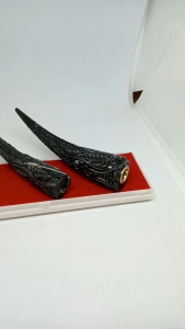 Pipa Cangklong Tanduk Kerbau Hitam Ukir Naga Spesial H307