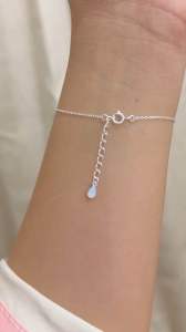 เงินแท้ 925/ สร้อยข้อมือเงินแท้ห้อยจี้ห่วงเพชรคล้องรัก / สร้อยจิ๋ว 1 mm. ยาว 6-7 นิ้ว ปรับได้ | BS1S0012