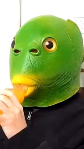 หน้ากากปลาบู่ปีศาจ เขียว ส้ม ชมพู