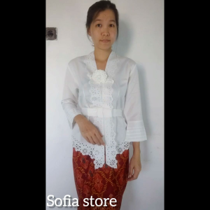 Atasan Kebaya Encim Kartini Laser Cut Remaja Dewasa Viani Warna Putih