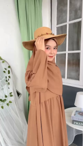 Larisa set hijab segi empat cringkle premium best seller 2023 set hijab elgan kekinian gamis muslimah polos lebar mayung