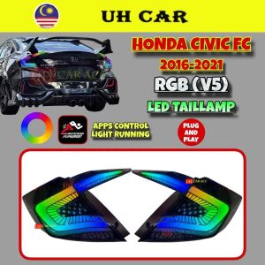 (RGB) (V5) Honda Civic FC 2016-2021 Dynamic Led Tail Lamp Taillamp Taillight With Running Signal Indicator Light