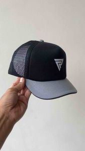 Topi Lidah Pendek Pria Dewasa / Trucker Caps Visot Pendek 5cm Hitam Abu abu