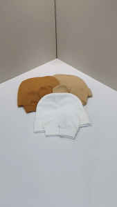 [Ready Stock] Zenzi Baby Hat & Mittens Set Cotton Blend Newborn Beanie Anti Scratch Gloves 0-6M White Beige Brown Color