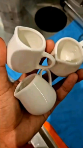 Ceramic Milk Jug with Handle (Set of 3) Creamer Sugar Honey Jar Jag Cawan Susu Kopi Krim Coffee Tea Bowl Pitcher Batista Tool