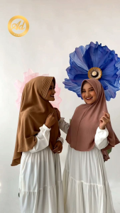 Jilbab Instan Bergo Ped Polos Crinkle Size L / HIJAB JUMBO SYARI / HIJAB TERBARU
