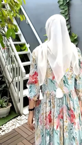 NEW MIDI DRESS RAYON MOTIF REMIUM FENOMENAL VIRAL KEKINIAN