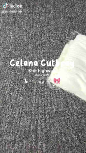 Celana Cutbray Knit Wanita Highwaist / Celana Loose Knit Korean premium Model Bawah Belah