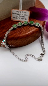 🌹"A" Grade Graceful Elegant Burmese Icy Beads (Size D5.2mmx5units) Sunny Green Jade Bracelet  🌹Season Offer New Arrival  🌹100% brand new "A" grade Burmese S925 sterling silver zirconia diamonds frame high translucency jade beads bracelet unique colour