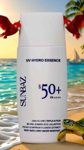 แพ็คx2 ลดแรง กันแดดกันน้ำมาก กันเหงื่อ คุมมัน โทนอัพ พร้อมไฮยาบำรุง SUNBAZ UV Hydro Essence SPF50+ PA++++ / Reef Safe Sunscreen