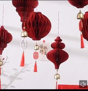 LỒNG ĐÈN TREO CÂY TRANG TRÍ TẾT SET 12 MÓN