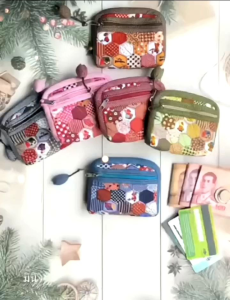 กระเป๋าผ้า แฮนด์เมด รุ่นปอคำ โทนลายดอก สูง 4.5 นิ้ว ยาว 4.5 นิ้ว