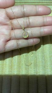 PAWNABLE 18K Saudi Gold Fine Tauco Chain(thin) with 18K MINI Circle Anchor Pendant(SMALL)✨