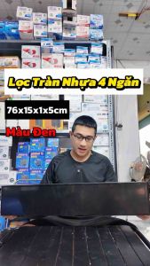 Lọc Tràn Nhựa 4 Ngăn Cho Bể Cá Cảnh (76x15x15cm) (Màu Nhựa Đen)