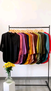 KEMEJA OVERSIZE WANITA POLOS RAYON TWILL/KEMEJA POLOS RAYON PREMIUM/KEMEJA RAYON IMPORT/KEMEJA CASUAL/KEMEJA IMPORT WANITA/KEMEJA PANJANG WANITA/KEMEJA TANGAN 7/8 KRAH SYANGHAI/KEMEJA KERJA