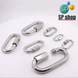 Stainless Steel 304 Quick Connection Screw Lock Climbing Gear Carabiner Quick Links Hook Lock Joint