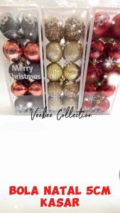 Mainan Natal Bola 5cm 20pc (polos L27) (kasar389 431 432) / hiasan bola pohon natal pohon terang/ aksesoris ornament natal
