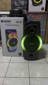 Crown PD-121 12" 500watts Portable Dancing Light Speaker Rechargeable