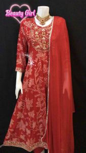 ✈️India Dress Fabric Reyon frock-Pent Dupatta Zari Work(set)ชุดเซ็ต3ชิ้น คอตตอลแบรนด์เกรดพรีเมี่ยมจากอินเดีย พร้อมส่ง