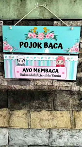 TATSBITA Pajangan Hiasan Dinding Dekorasi Wall Decor Pojok Baca Untuk Kelas Sekolah TK/SD/SMP Susun 2 Tingkat