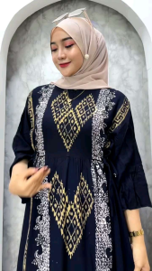 Harsaa Sekdress Chibi Bahan Rayon Premium Size Standar Jumbo Daster Wanita Busui Lengan 3/4