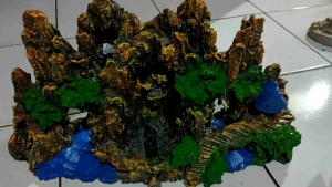 tebing air terjun pasir silika 2 sisi aquarium