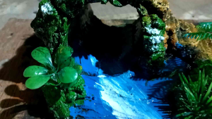 hiasan aquarium tema gua aquascape