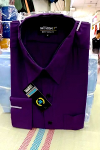 Wendya.T Kemeja Formal reguler Warna Ungu Terong ✓Kemeja Pria Polos Lengan Panjang