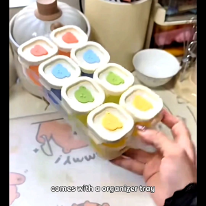 YOYOY Baby Food Storage Cups with Lid Tray Silicone Containers 50ml Puree Storage Ice cube Tray