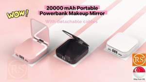 ❤️20000mAh Portable Power Bank Mirror❤ Powerbank Make Up Mirror Digital Display❤️SG Seller❤️