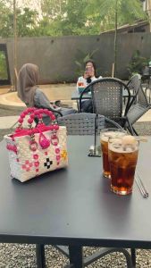 MINI FURING SULTAN Tas Anyaman Jali Selempang Mini Sudah Termasuk Gantungan