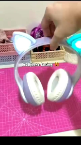 Headphone Kucing Led Headset Kucing Bluetooth Wireless Headphone LED Cat P72 B72 B18