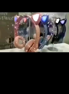 Headphone Kucing Led Headset Kucing Bluetooth Wireless Headphone LED Cat P72M P47M B18