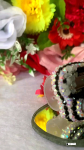 Tasbih Digital Swarovski Hias Half Bunga Akrilik