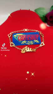 Gelang Rumbai Love Nama Sendiri Monel Anti Karat: Set Gelang & Box