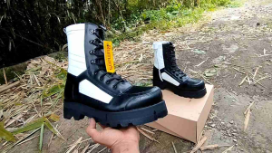 RUMAOS outsole tinggi 5-6 cm sepatu pdl boots provost tni PM hitam putih