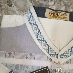 SumberRejekiJeans - Premacy Baju Koko Putih Katun Lengan Pendek Songket 19D243458/30