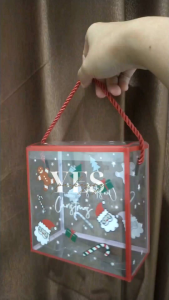 [14x7x14cm] MIKA TALI Box Kotak Kemasan Natal Christmas Box Snack Cookies Hampers Puding Cup