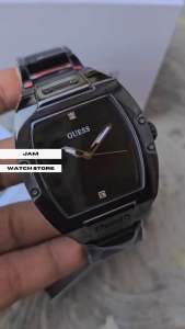 JAM TANGAN PRIA GUESS PHOENIX GW0387G3 ANALOG BLACK STAINLESS STEEL STRAP ORIGINAL