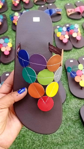 รองเท้าแตะหนังแท้พื้นสูง 1 นิ้ว รองเท้าแฮนด์เมด รองเท้าหนังแท้