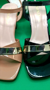 Sandal cao gót nữ quai bản gấp gót sơn 7cm