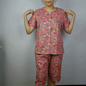 ชุดเสื้อกางเกงผ้าอองฟอง ชูด Yasinee Design อยู่บ้าน 42 นิ้ว ชุดลำลอง ชุดนอนผู้หญิง ชุดนอนลายดอก ชูดบ้าง ชุดนอนคนแก่