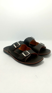 POWELL Sandal pria kulit sapi full insole dilapisi kulit model gesper
