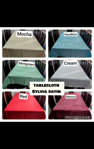 sylvia satin tablecloth (46810 seater available) katminmin