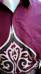 Kemeja Batik Pria Warna BURGUNDY Lengan Panjang Batik Katun Premium Ayah Dan Anak Ayah Pakai Furing Hero Anak Tanpa Furing