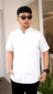 kemeja pria polos lengan pendek katun terbaru COD murah